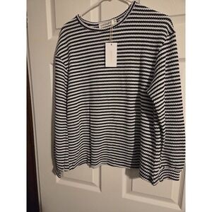 Lovesoft Women's Knit Long Sleeve Sweater White/Black S